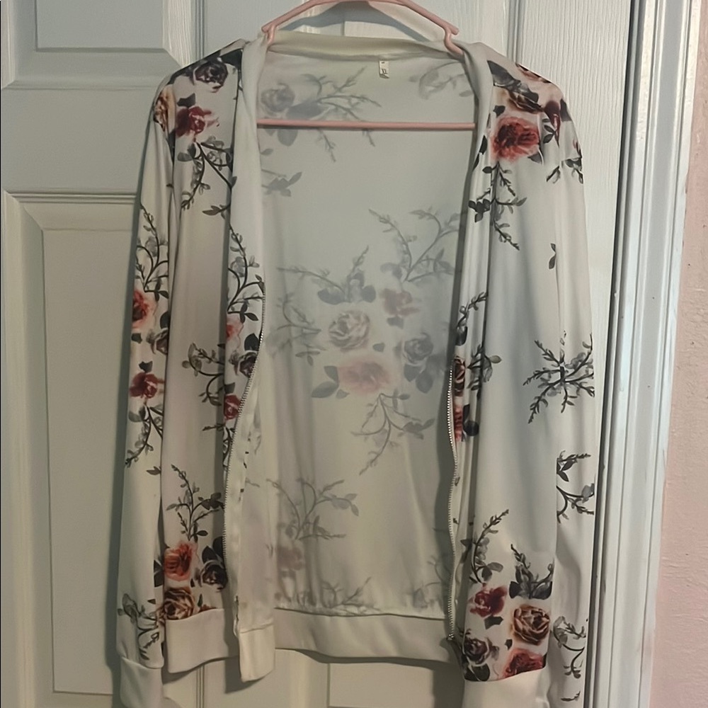 Floral Print Zip up